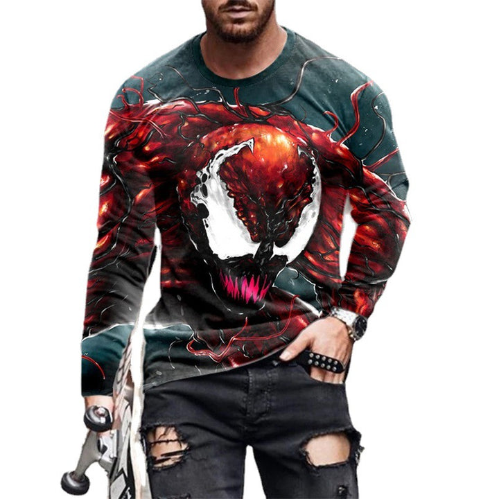 Herren Langarm T-Shirt mit künstlerischem Venom-Design Aliams