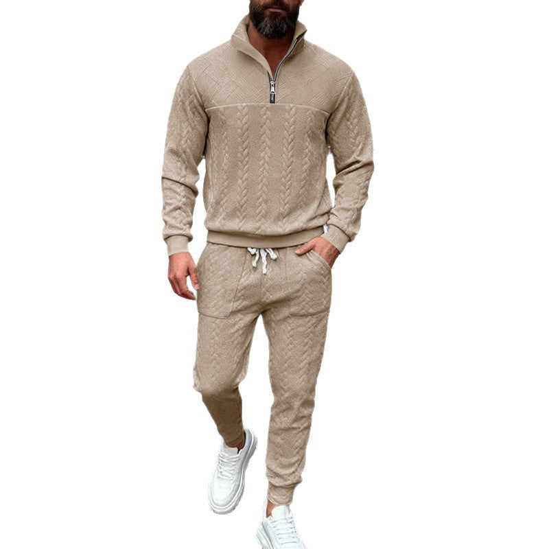 Herren sportliches Freizeit-Set mit strukturiertem Sweatstoff und seitlichen Reißverschlusstaschen Aliams