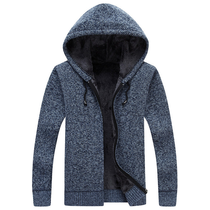 Herren bequeme Fleece-Jacke mit Kapuze und weichem Innenfutter Aliams