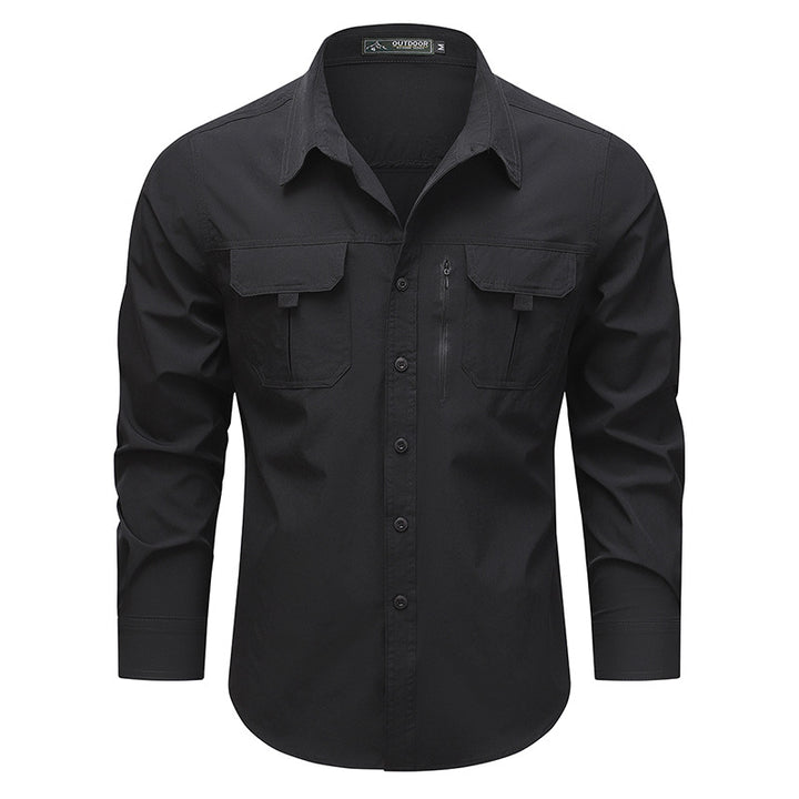 Herren praktische Outdoor-Hemd mit vielseitigen Taschen Aliams