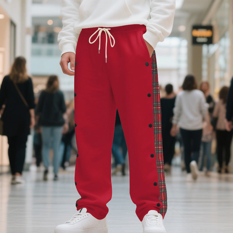 Herren Jogginghose mit seitlichen Knöpfen und pattern akzenten Aliams
