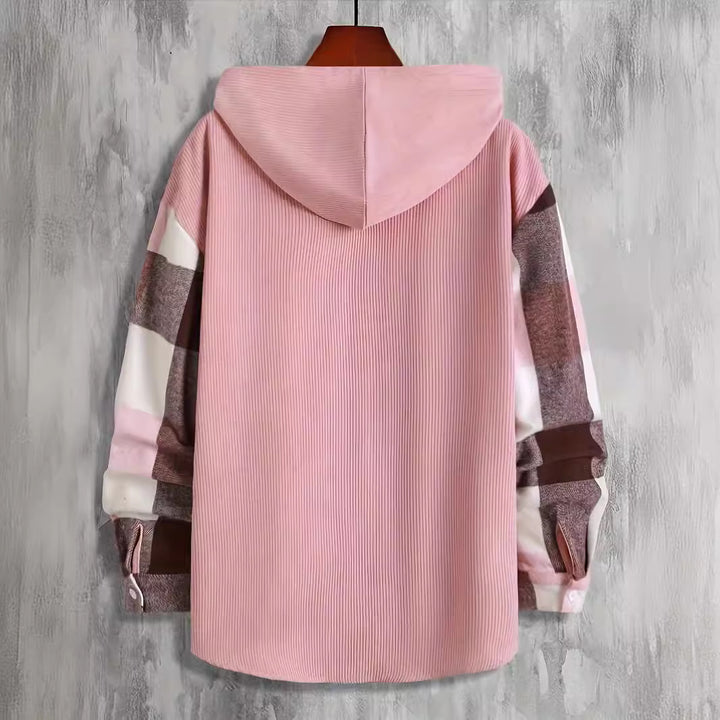 Herren kariertes Hemdjacke mit Kapuze Aliams