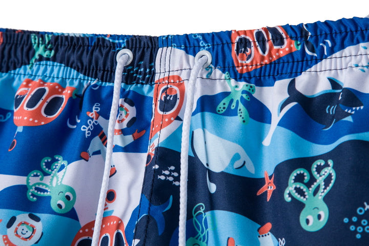 Herren Badeshorts mit tropischem Design und elastischem Bund Aliams