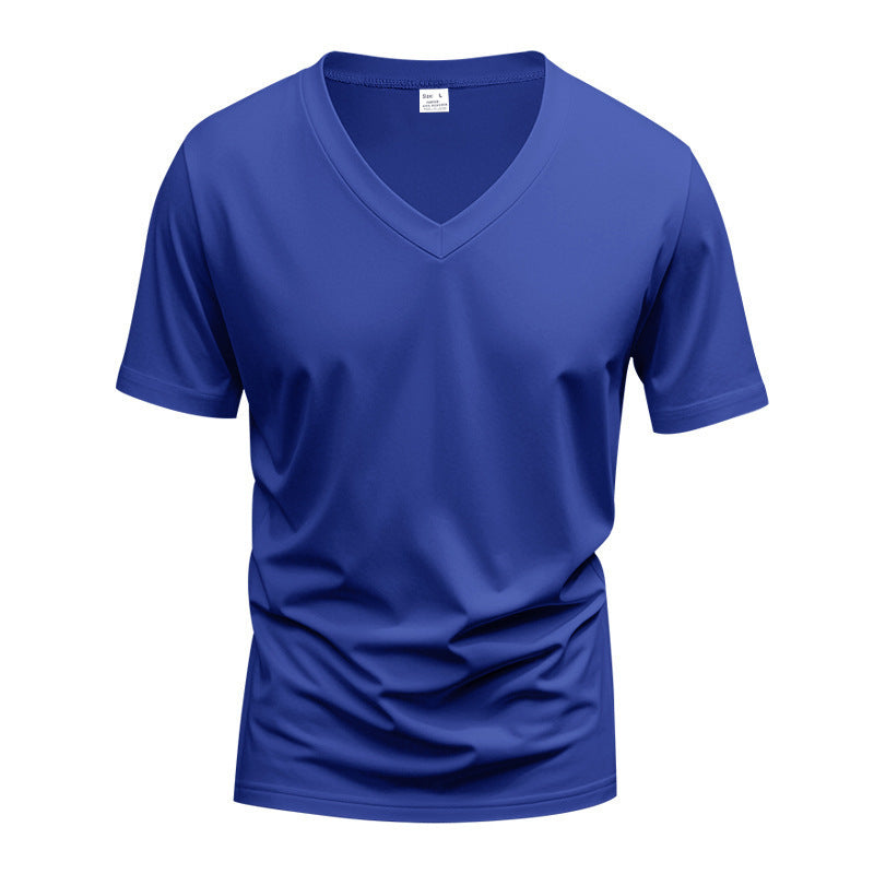 Herren Sportliches Kurzarm-T-Shirt mit V-Ausschnitt und funktionalem Mesh-Gewebe Aliams