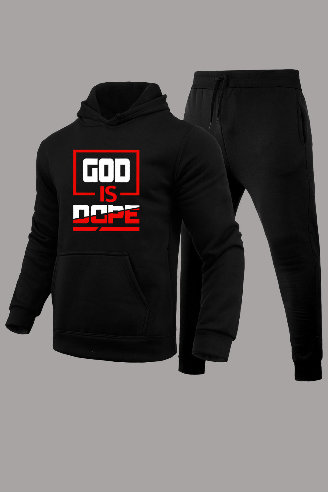 Herren sportliches Hoodie- und Jogginghose-Set mit inspirierendem Schriftzug Aliams