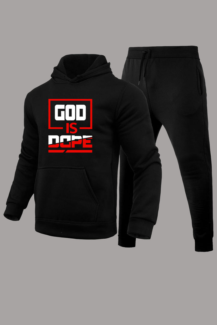 Herren sportliches Hoodie- und Jogginghose-Set mit inspirierendem Schriftzug Aliams