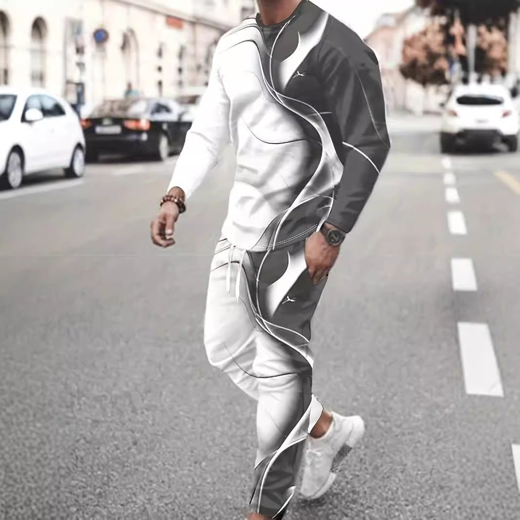 Herren Sportliches Lifestyle-Outfit mit kreativem Muster und bequemer Passform Aliams