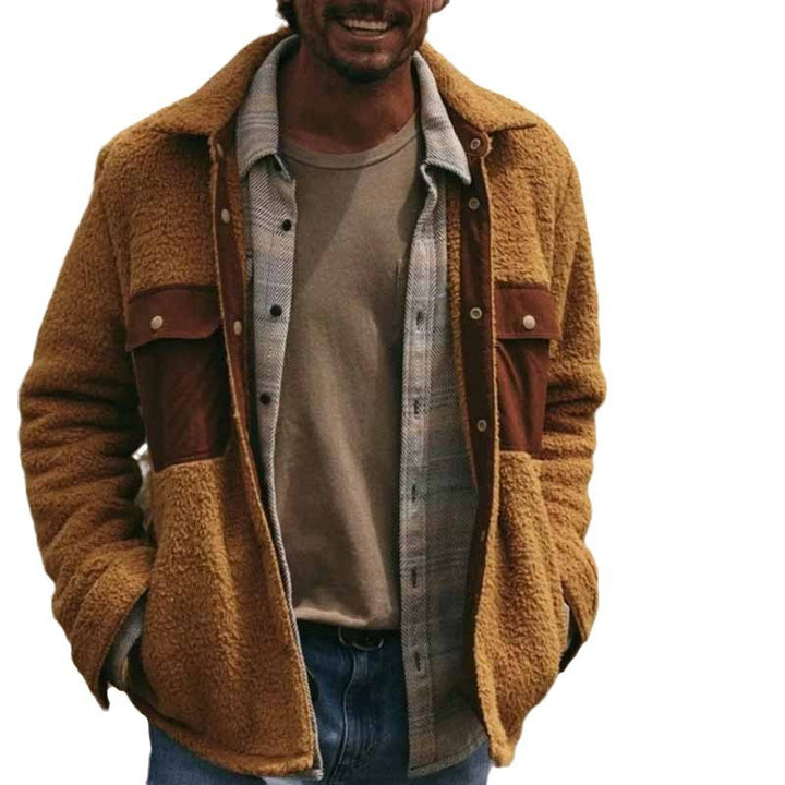 Herren Fleece-Jacke mit doppellagigem Design und praktischen Taschen Aliams