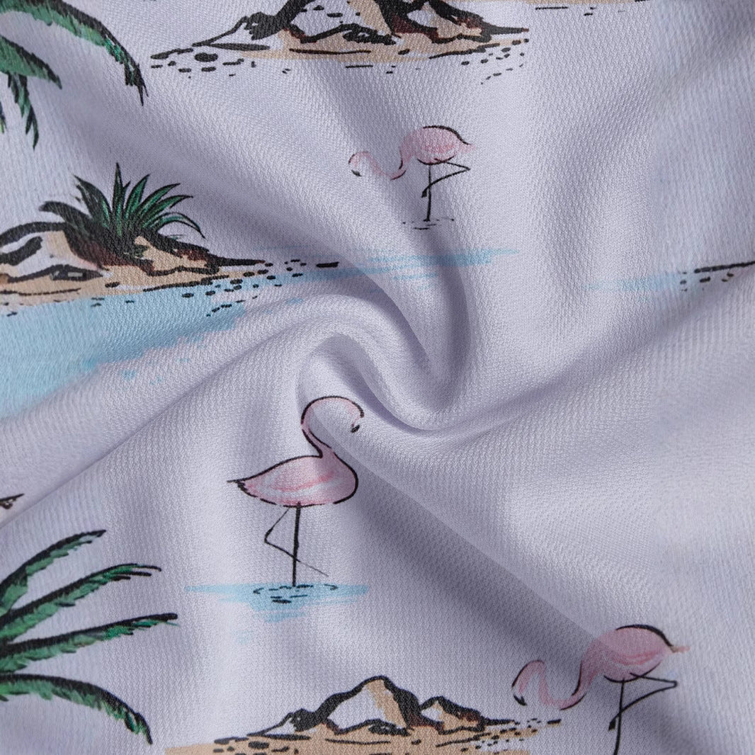 Herren Poloshirt mit tropischem Motiv und modernem Schnitt Aliams