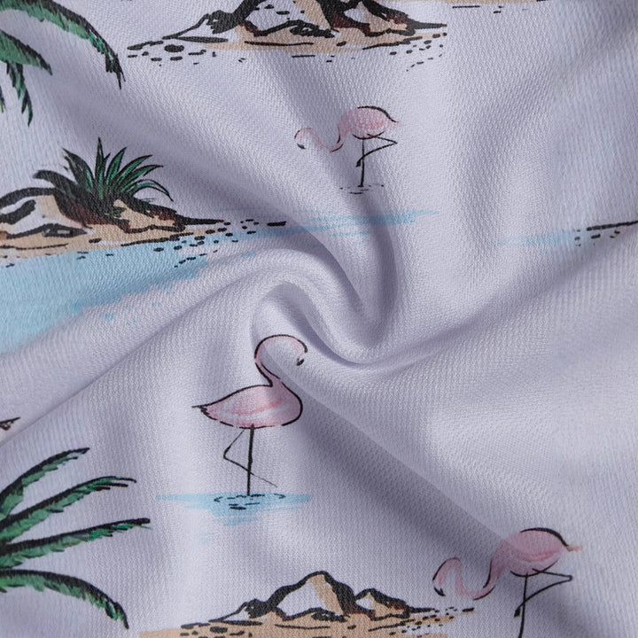 Herren Poloshirt mit tropischem Motiv und modernem Schnitt Aliams