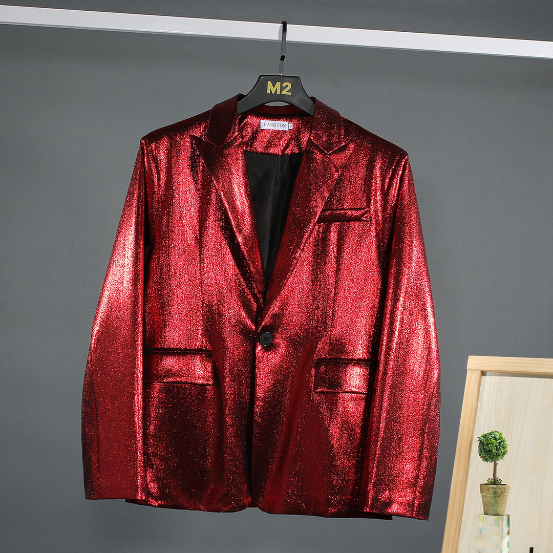 Herren schimmernder Blazer mit luxuriösem Obermaterial und klassischem Schnitt Aliams