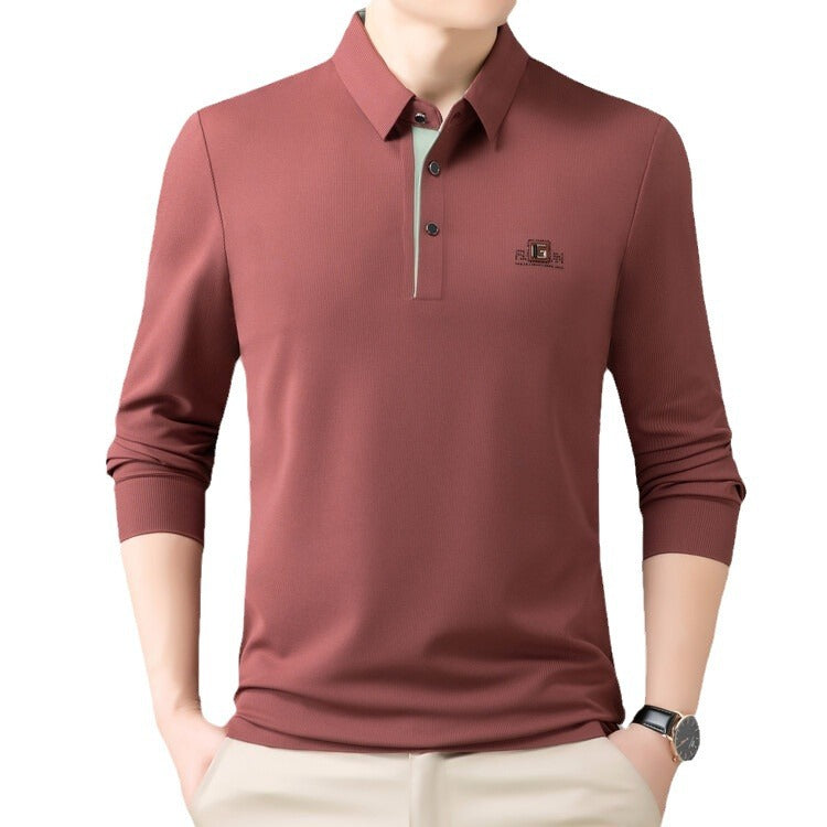 Herren hochwertiges Langarm Poloshirt mit feuchtigkeitsregulierendem Material und elegantem Kragen Aliams