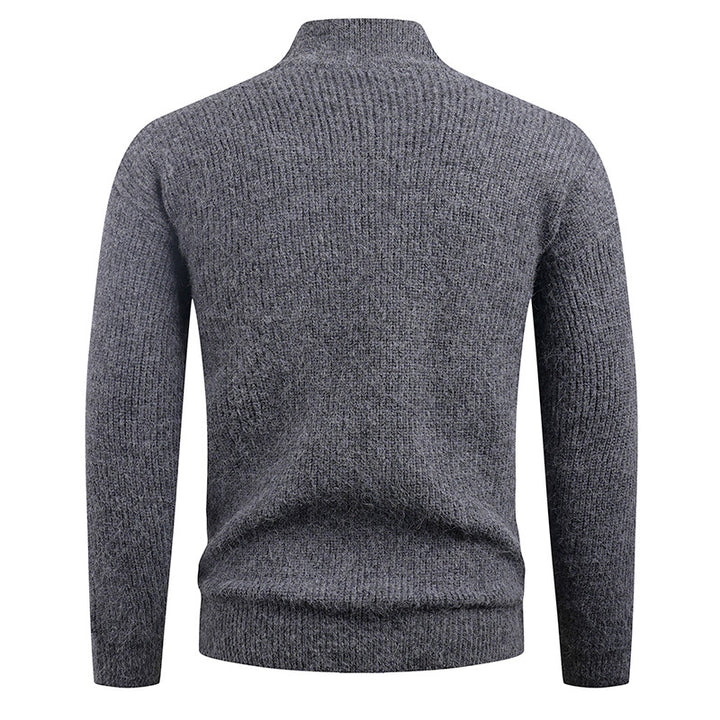 Herren Strickpullover mit modernem Reißverschluss und strukturierter Textur Aliams