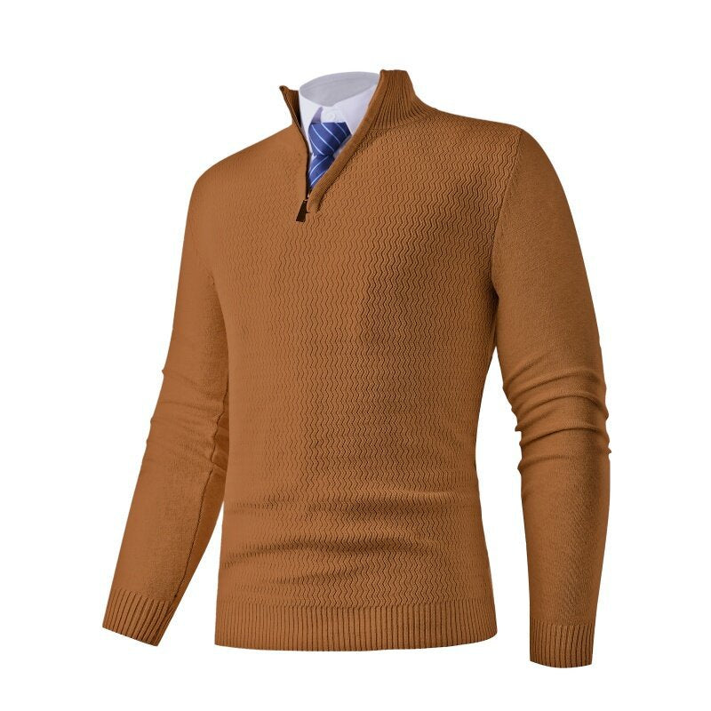 Herren Strickpullover mit modernem Stehkragen und strukturiertem Design Aliams