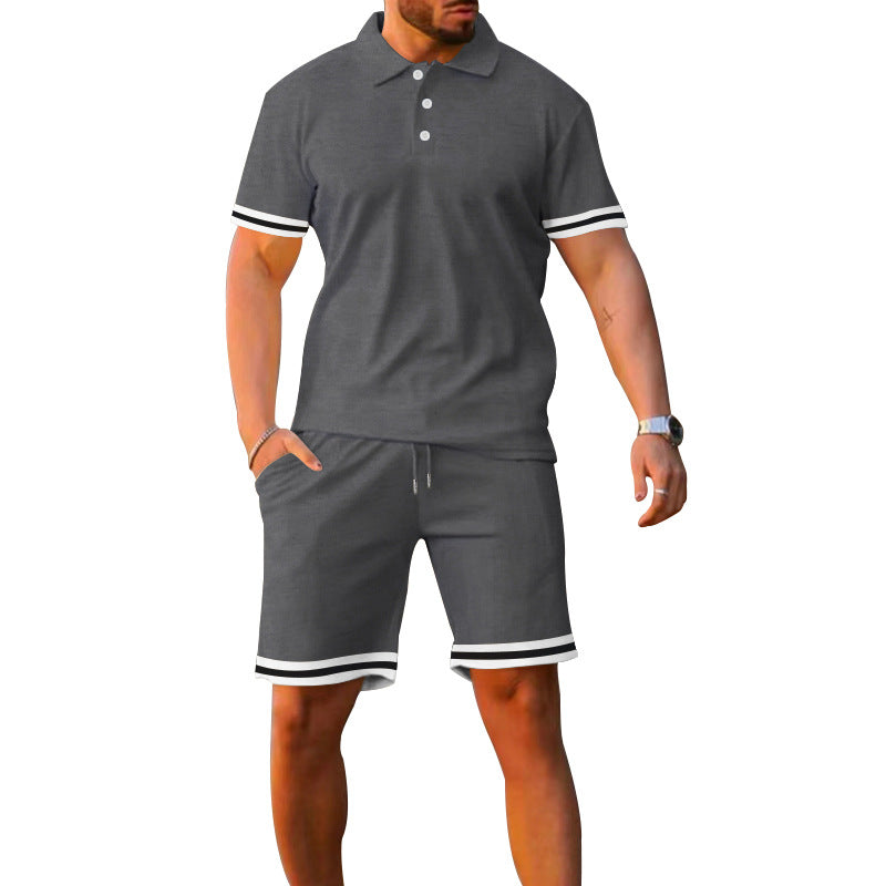 Herren Sommer-Polo und Shorts Set aus atmungsaktivem Material mit sportlichem Design Aliams