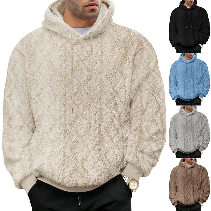 Herren Hoodiekapuzenpullover aus kuscheligem Material mit Struktur Aliams