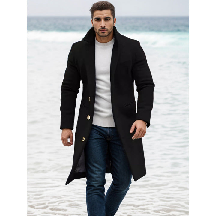 Herren Eleganter Wollmantel mit strukturiertem Design Aliams