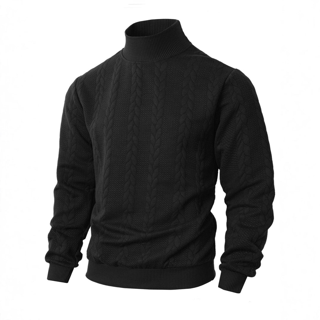 Herren Pullover mit hochgeschlossenem Kragen und strukturiertem Muster Aliams