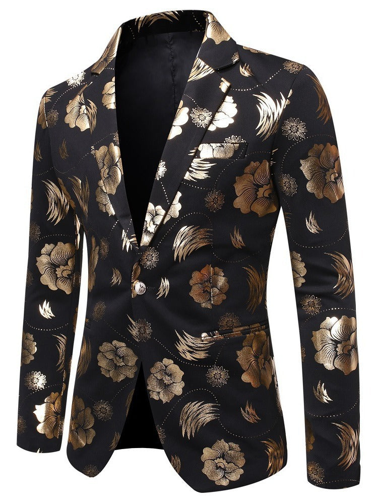 Herren eleganter Blazer mit luxuriösem Blumenmuster Aliams