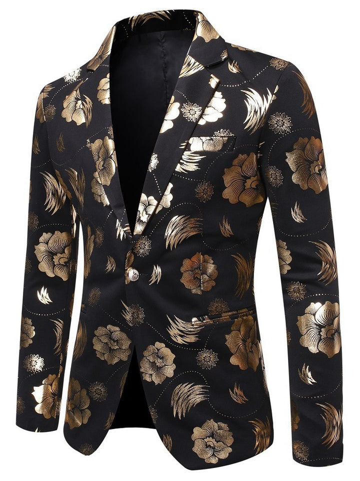 Herren eleganter Blazer mit luxuriösem Blumenmuster Aliams