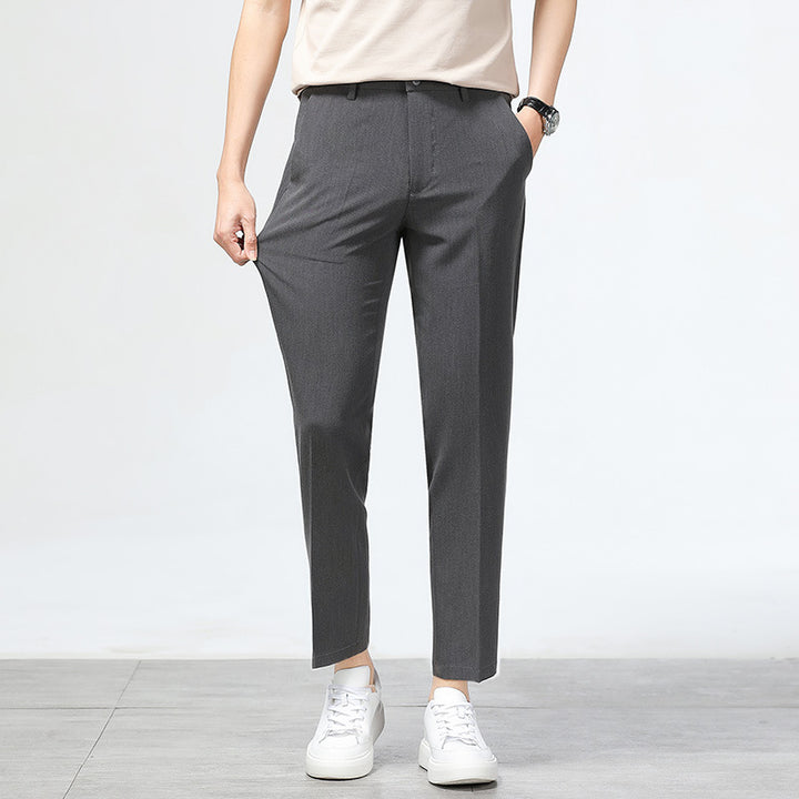 Herren bequeme Chinohose mit schmalem Schnitt und elastischem Bund Aliams