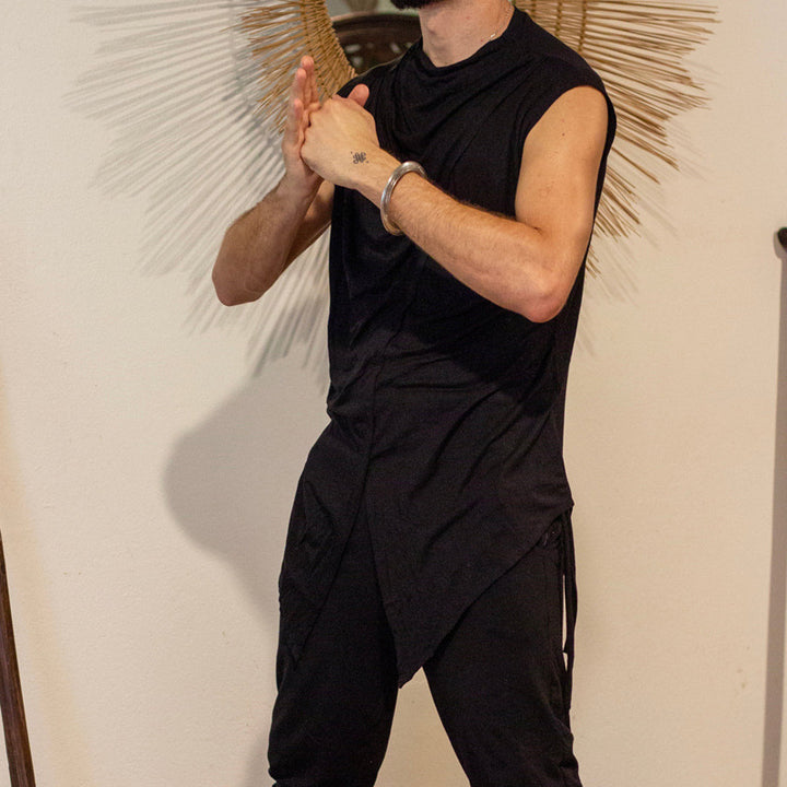 Herren asymmetrisches Kurzarm-T unique Longshirt Aliams