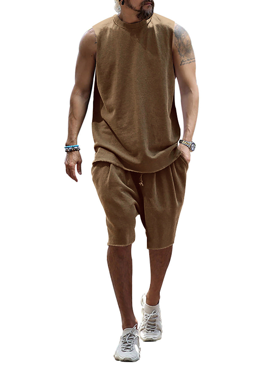 Herren sportliches Tanktop und Shorts-Set aus hochwertigem Baumwollmix Aliams