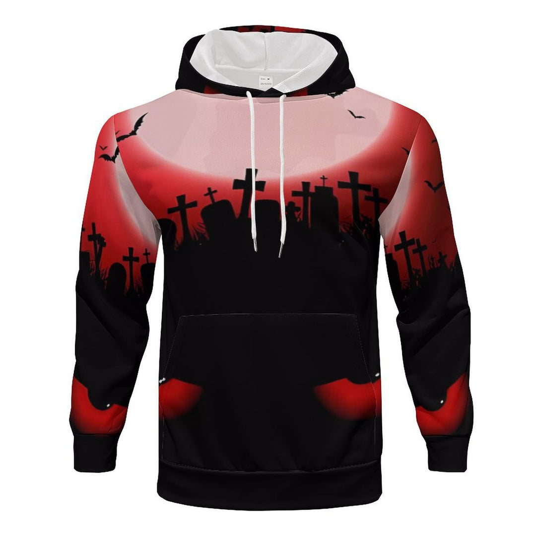 Herren Kapuzensweater mit kreativen Halloween-Motiv und lockerer Passform Aliams