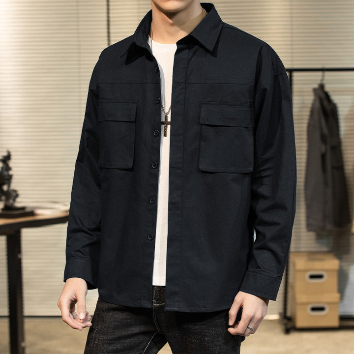 Herren robuste Utility-Hemdjacke mit praktischen Brusttaschen Aliams