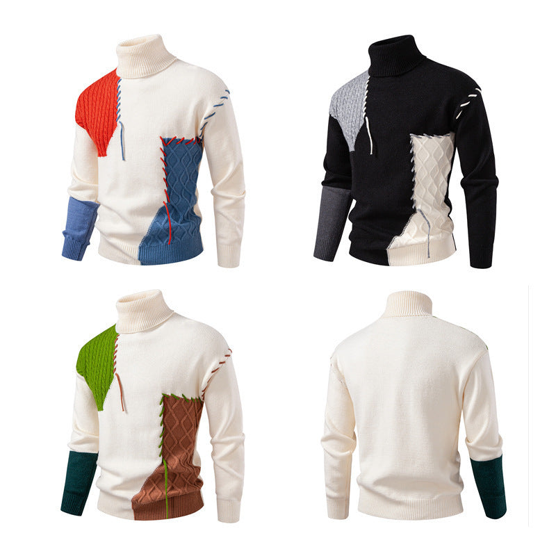 Herren Rollkragenpullover mit einzigartigem Strickdesign Aliams