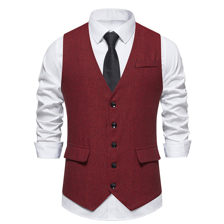 Herren elegante Weste mit feinen Knopfdetails Aliams