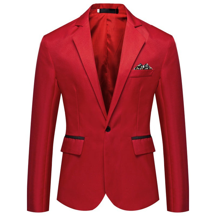 Herren Eleganter Blazer mit seidig-matter Oberfläche und Knopfdetails Aliams