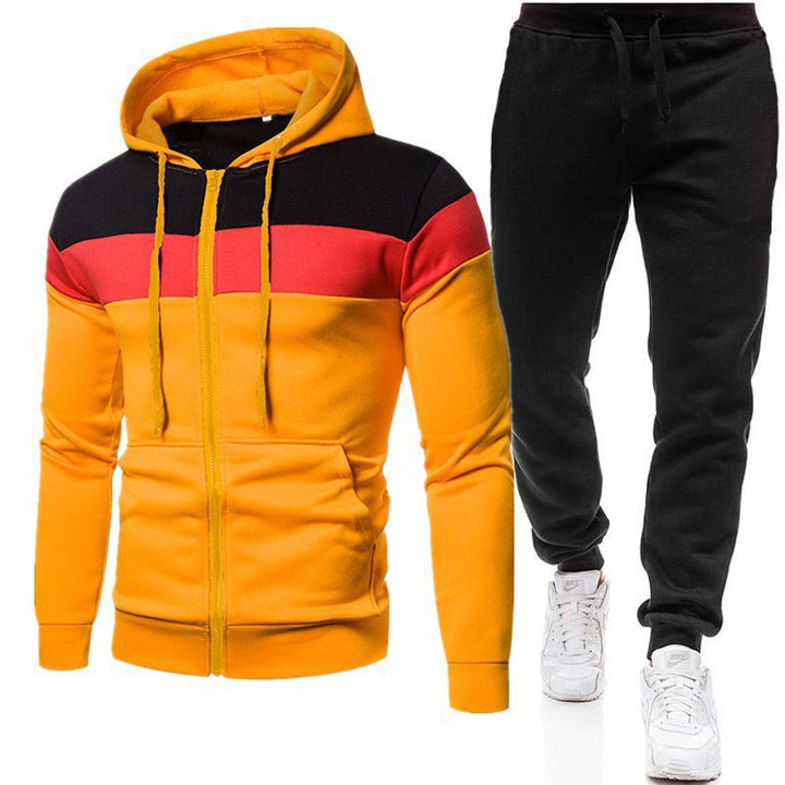 Herren Sportlicher Hoodie- und Jogginganzug mit Kontraststreifen Aliams