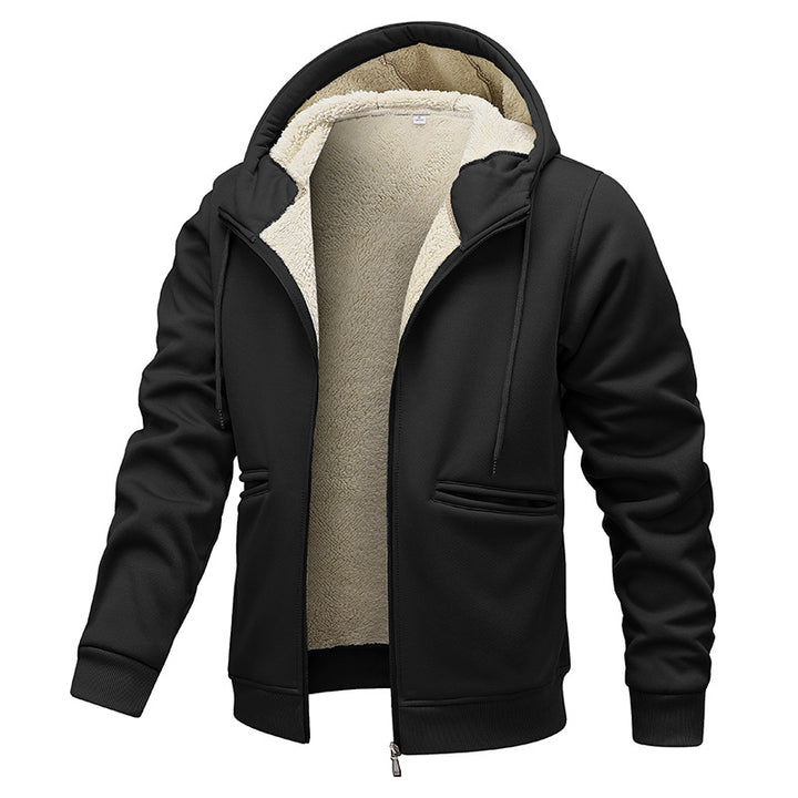 Herren wärmende Fleecejacke mit Kapuze Hedi-Mode