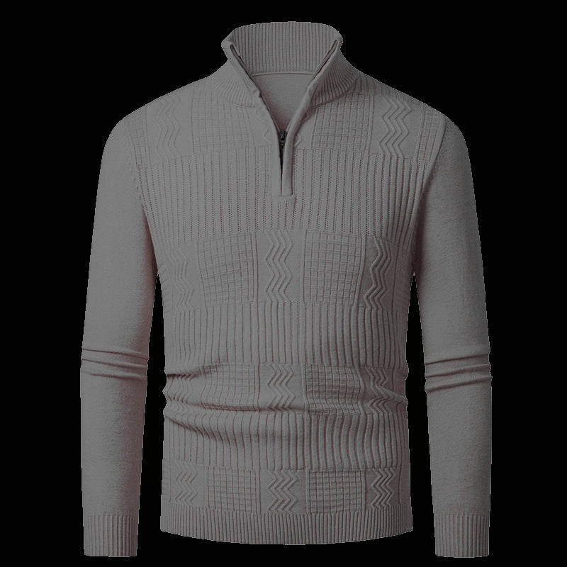 Herren Strickpullover mit modernem Reißverschluss und strukturierter Oberfläche Aliams
