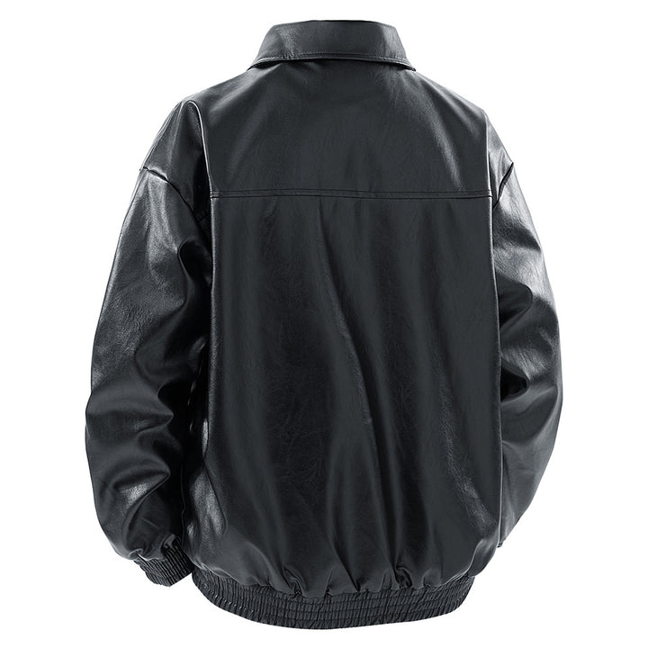 Herren kunstleder Jacke im klassischen Look mit praktischen Brusttaschen Aliams