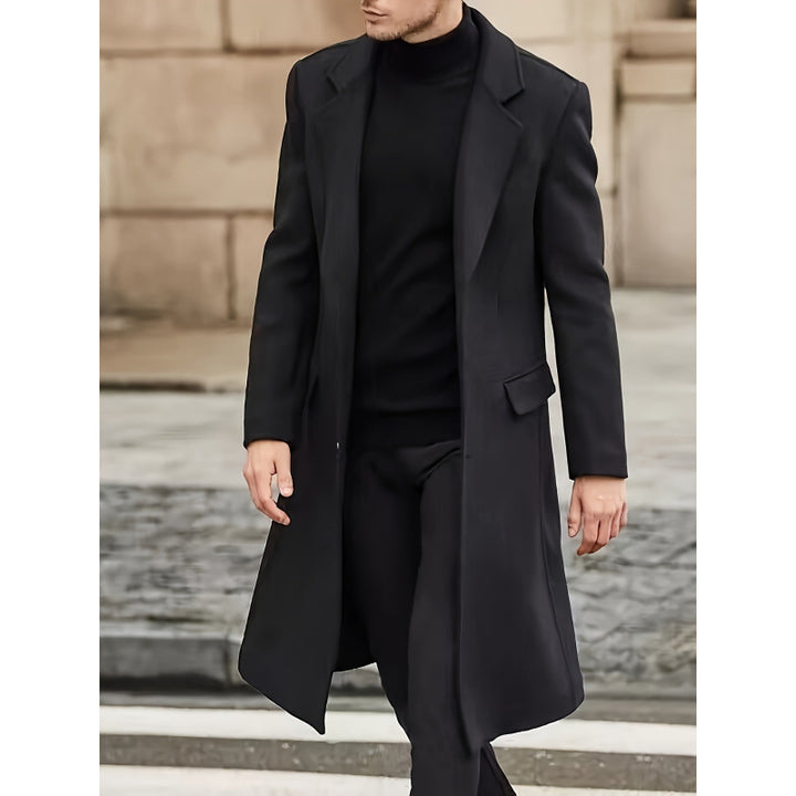 Herren eleganter Langmantel mit strukturiertem Design Aliams