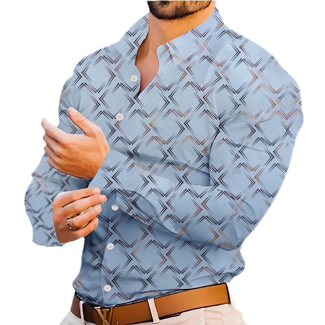 Herren Elegantes Langarmhemd mit modernem Muster Aliams