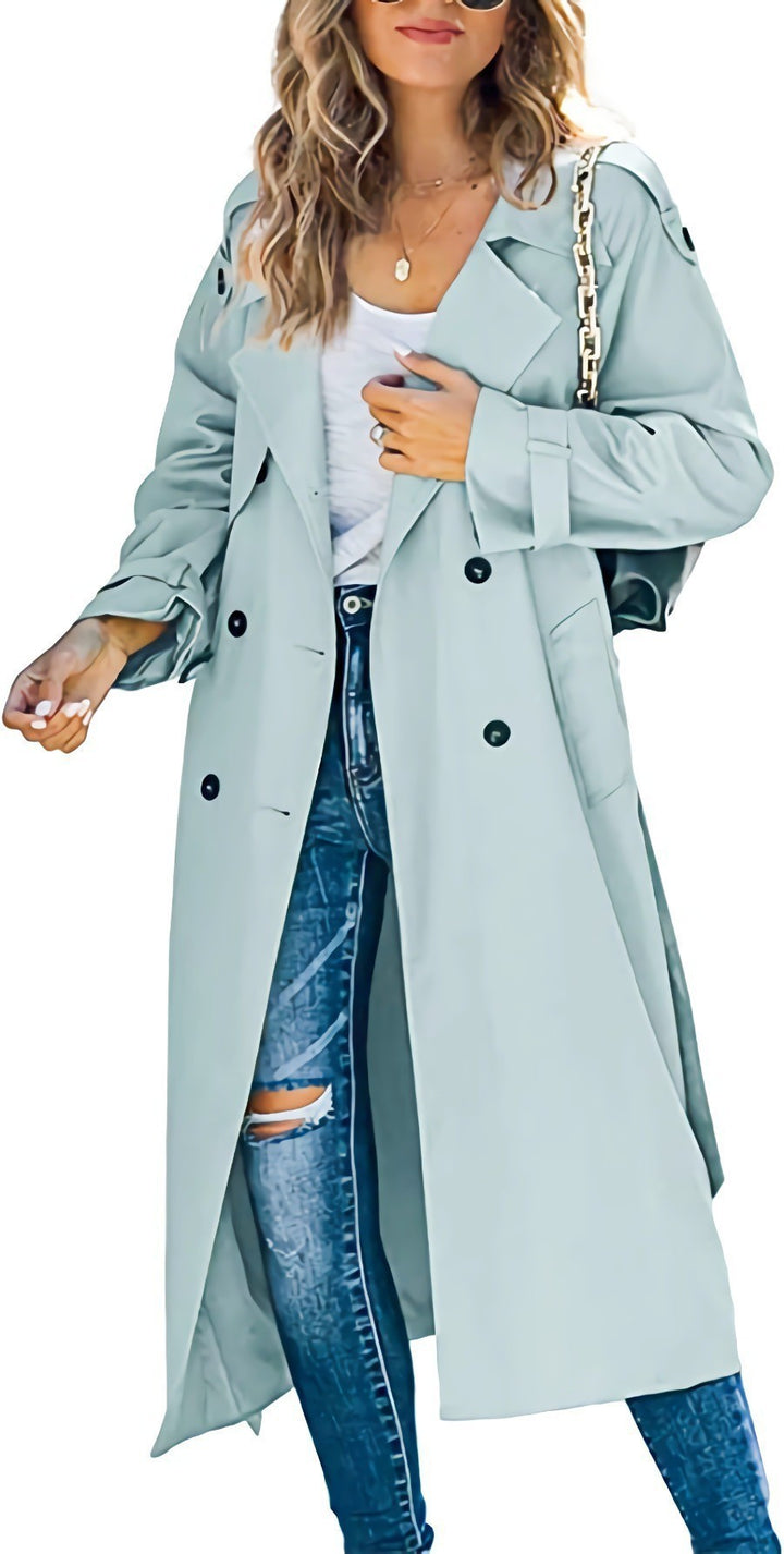 Damen Eleganter Trenchcoat im Oversize-Stil mit Taillengürtel Aliams