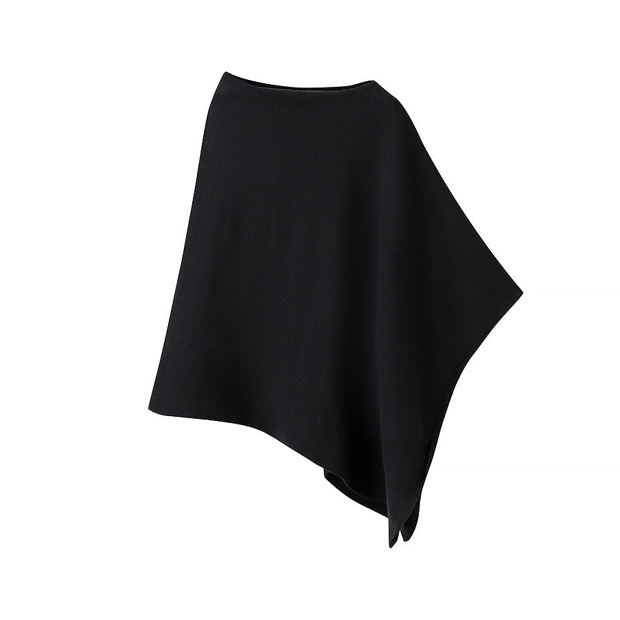 Damen Schalponcho Aus Hochwertiger Wolle und Elastischem Material Aliams