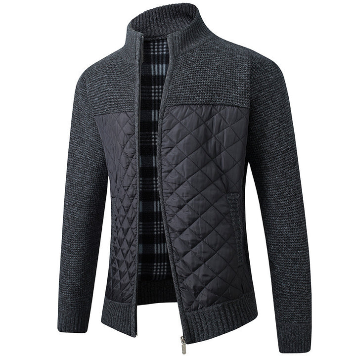 Herren Steppjacke mit Strickdetails und hohem Kragen Aliams