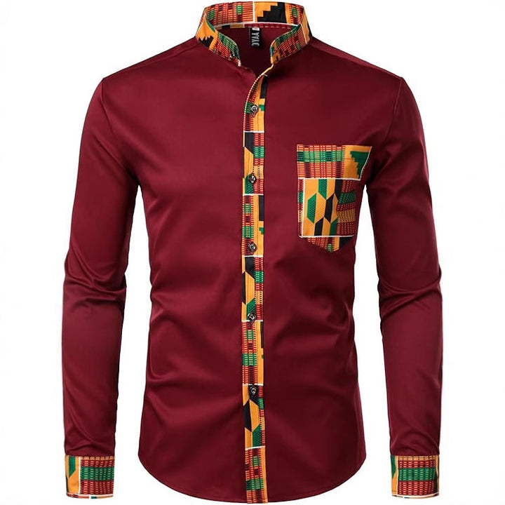 Herren Hemd mit ethnischen Akzenten Aliams