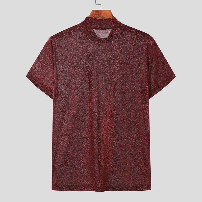 Herren Kurzarm T-Shirt mit modernem Glitzer-Design und trendiger Passform Aliams