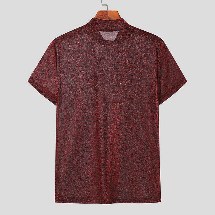 Herren Kurzarm T-Shirt mit modernem Glitzer-Design und trendiger Passform Aliams