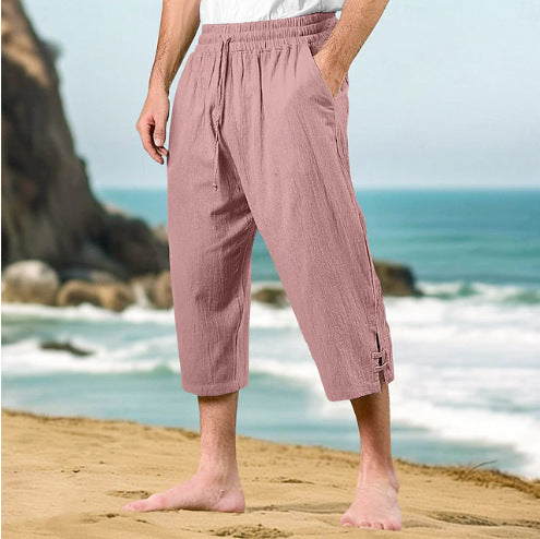 Herren Bequeme Strandhose mit seitlichen Schlitzen Aliams