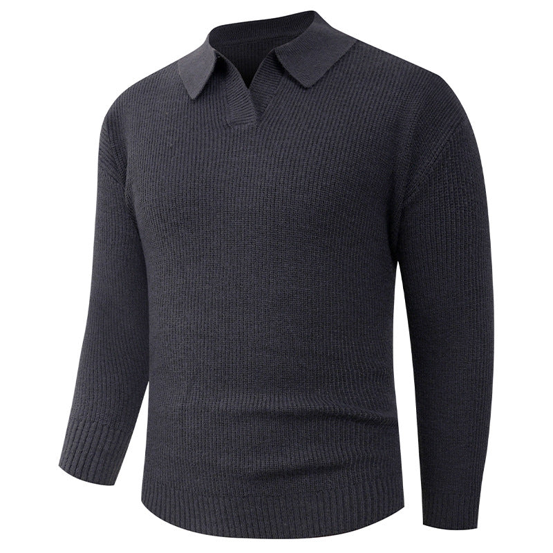 Herren eleganter Strickpullover mit modernem V-Ausschnitt und strukturiertem Design Aliams