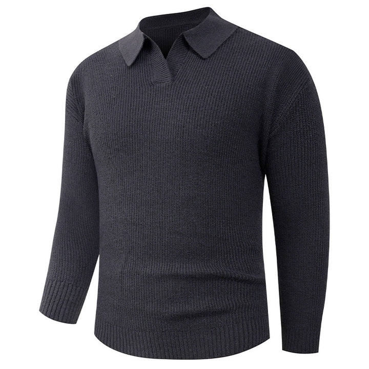Herren eleganter Strickpullover mit modernem V-Ausschnitt und strukturiertem Design Aliams