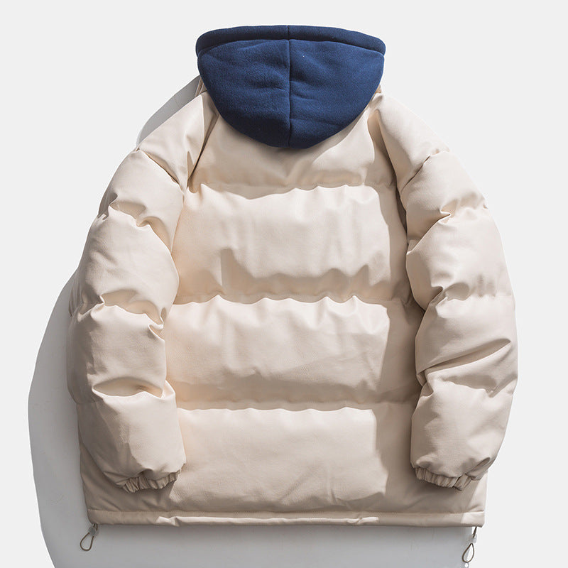 Herren hochwertige gesteppte Daunenjacke mit abnehmbarer Kapuze Aliams