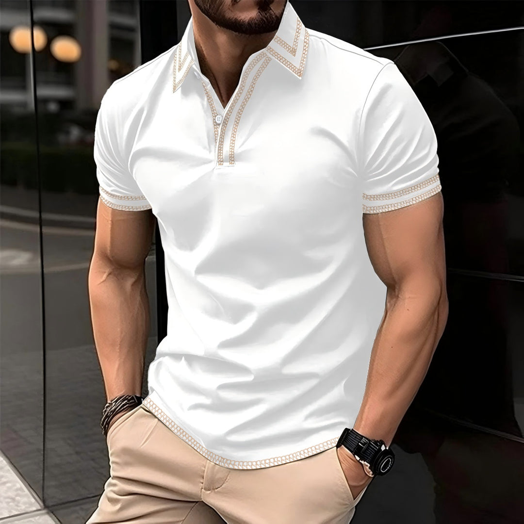 Stylisches Herren-Poloshirt mit trendigen Stickdetails Aliams