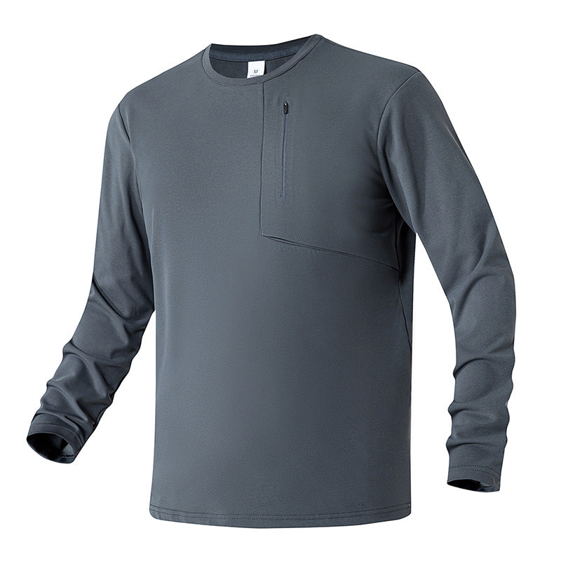 Herren Atmungsaktives Funktionsshirt mit Reißverschlusstasche Aliams